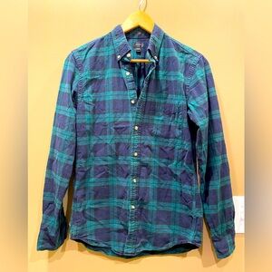 J. Crew Men's Cotton Blackwatch Plaid Slim Fit Button Down Shirt